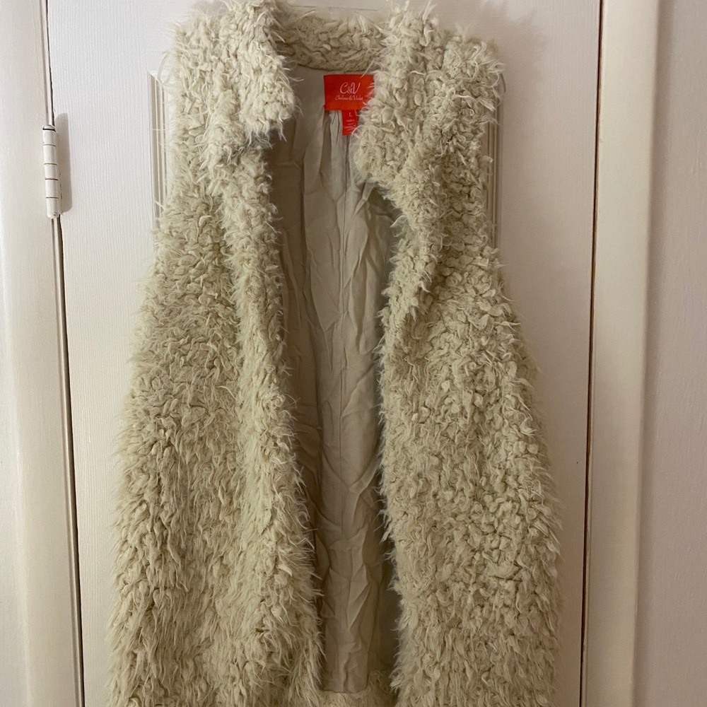 Cream wooly vest